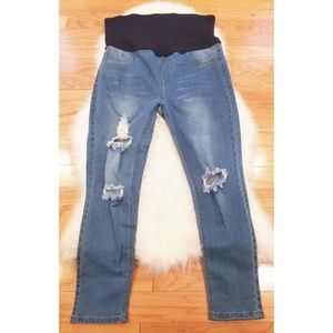 distressed Maternity Jeans